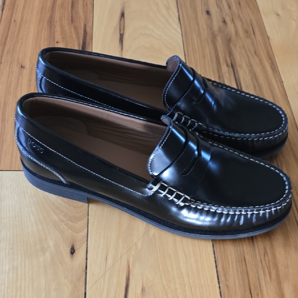 Hugo Boss Shiny Black Moccasins